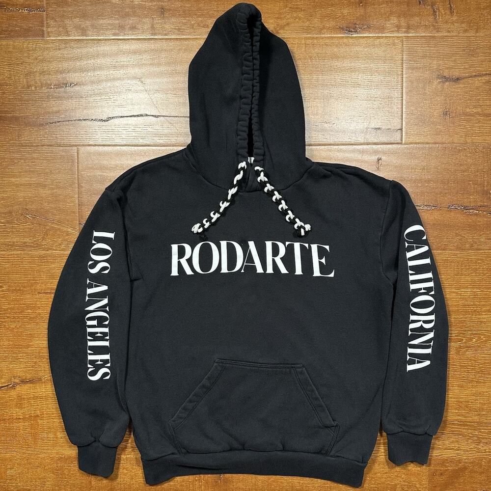 Rodarte Hoodie Sweater Womens M Black Oversized Pullover Sweatshirt Made In USA